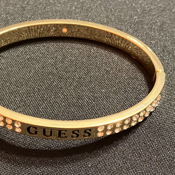 Guess Gold Tone Bangle with Rhinestones (7.5") - Picture 3 of 8